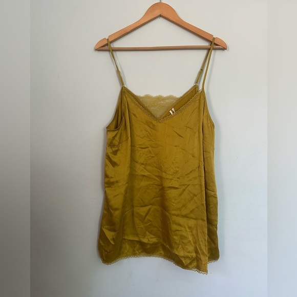Anthropologie Tops - Gold Yellow Silk Anthropologie Camisole top